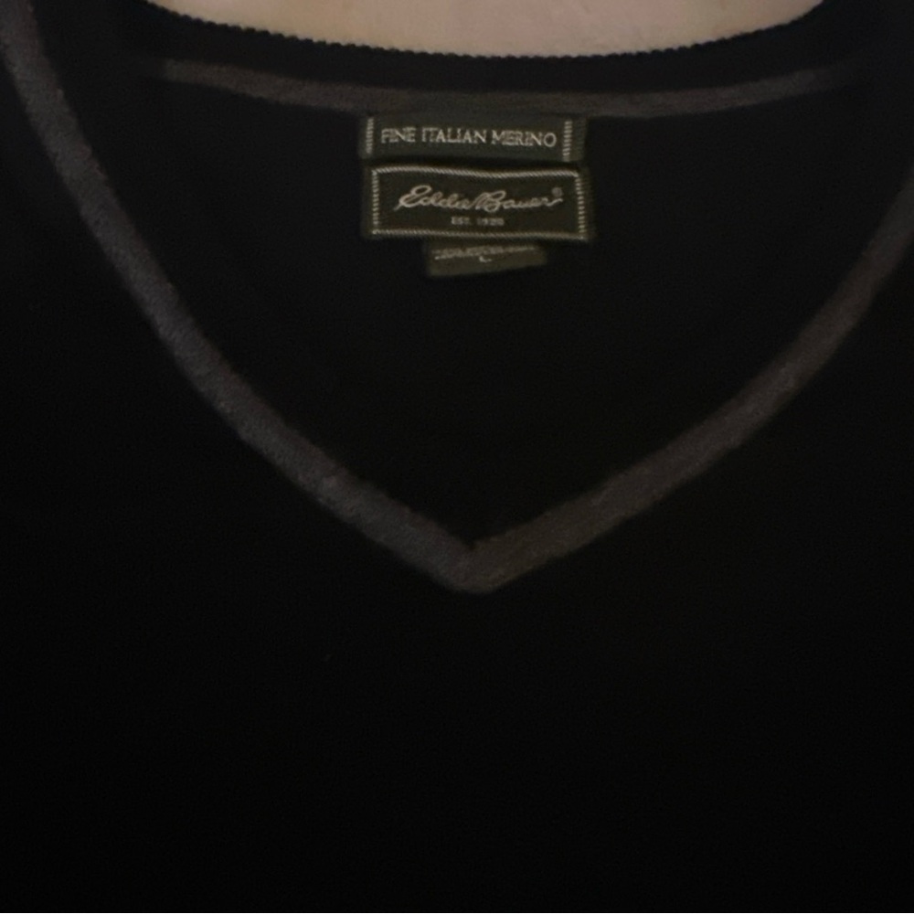 Eddie Bauer Black V-Neck Sweater